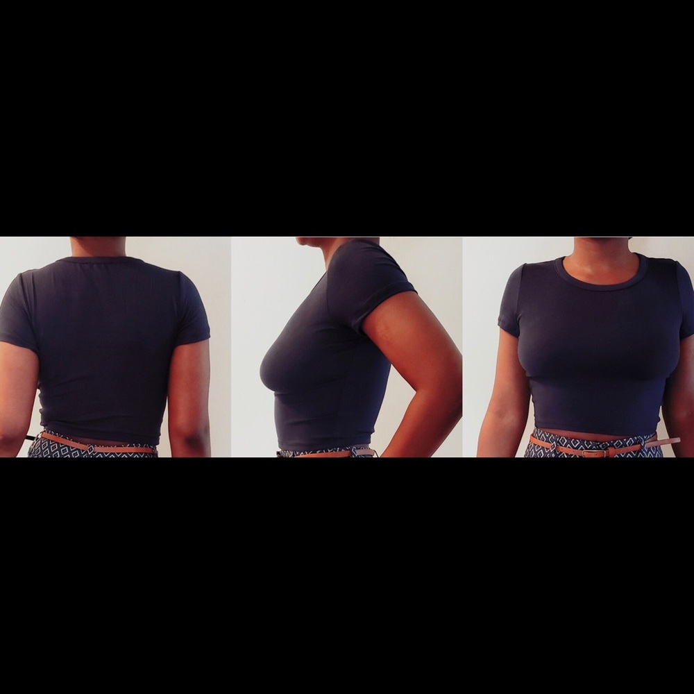 Navy Crop Top